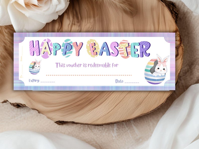 Editable Happy Easter Egg Hunt Voucher, Easter Egg Hunt Ticket Template ...