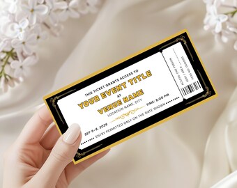 Editable Event Ticket Template, Printable Surprise Gift Ticket, Custom Event Voucher, Instant Digital Download