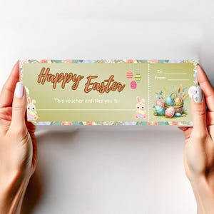 Editable Happy Easter Egg Hunt Voucher, Easter Egg Hunt Ticket Template, Gift Easter Egg Hunt Voucher Printable, Activity Surprise, Canva