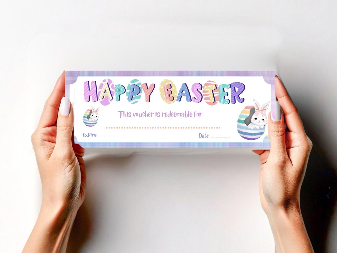 Editable Happy Easter Egg Hunt Voucher, Easter Egg Hunt Ticket Template ...