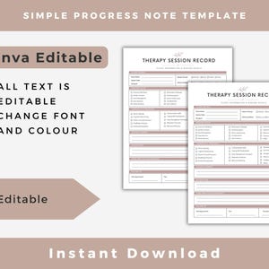 Simple therapy progress note template
