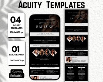 Acuity Scheduling Website Template for Hair Stylists, Editable Canva Booking Page Design, Beauty Branding Digital Download