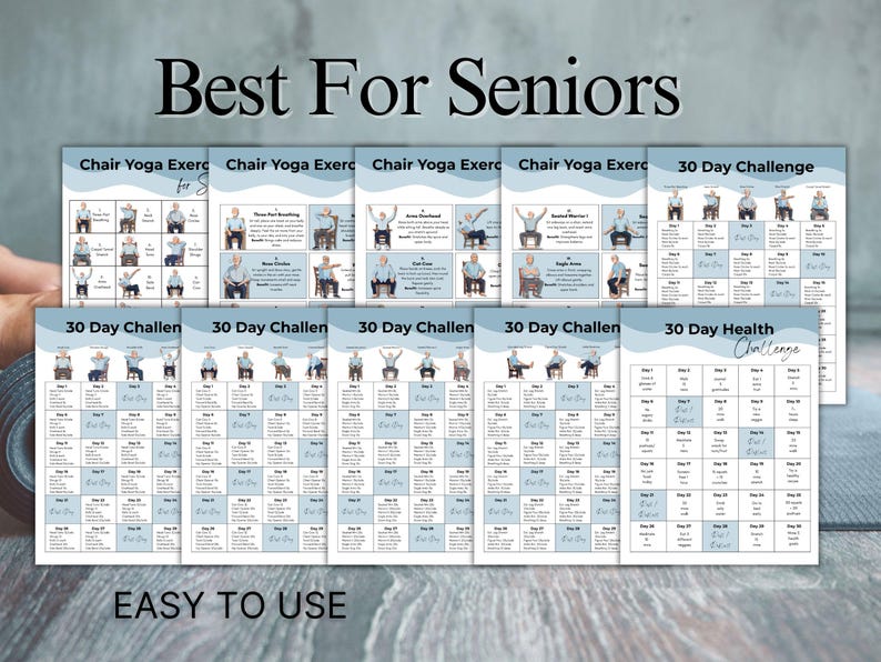 Printable chair yoga workout plan for older adults