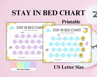 Stay in Bed Chart for Kids, Printable Bedtime Behavior Chart, Sleep Reward Chart, Toddler Nighttime Routine Tracker, Digital Download