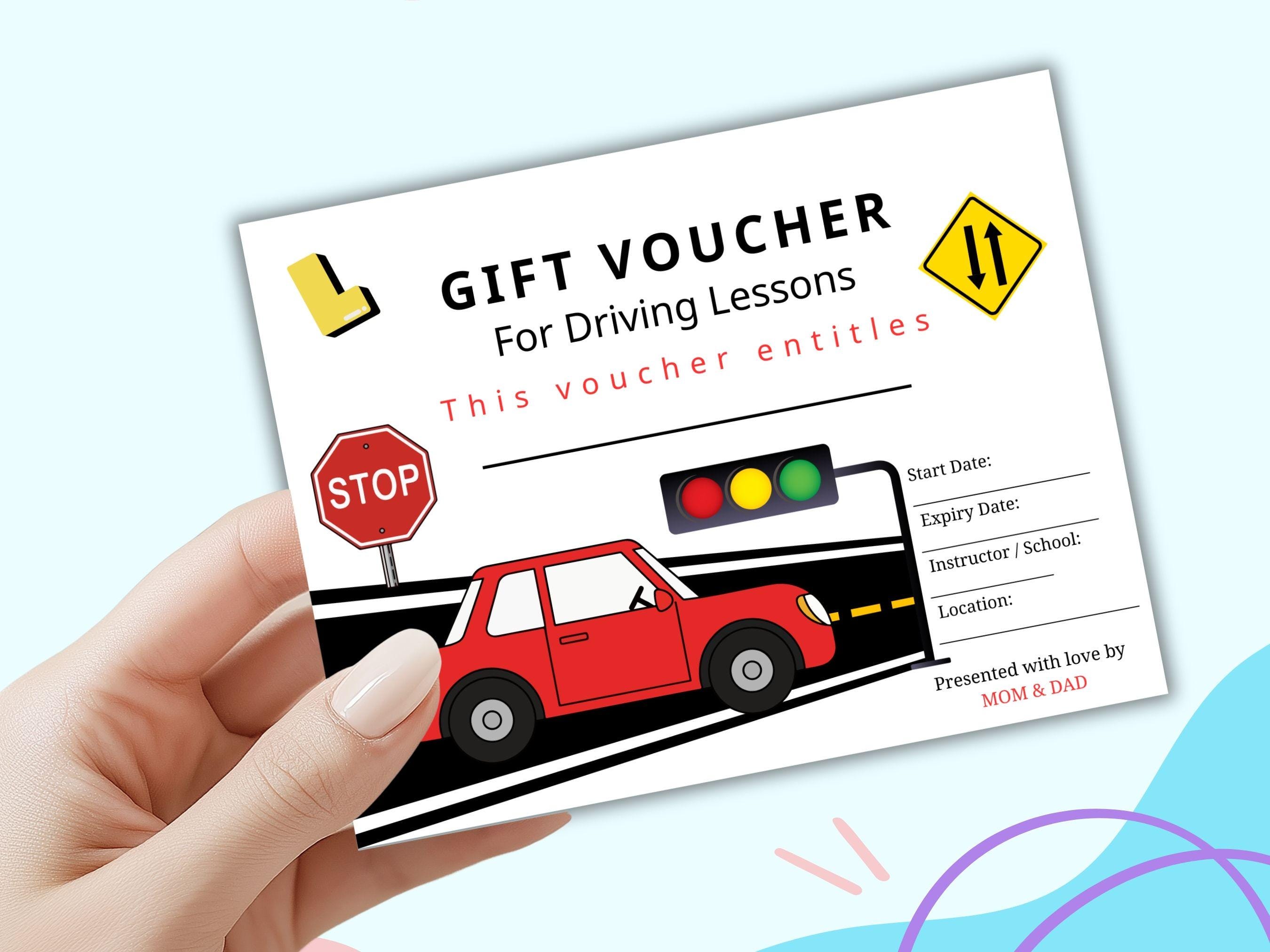 Editable Driving Lesson Gift Voucher, Printable Driving Instructor ...