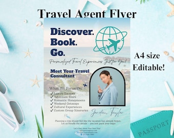 Editable Travel Flyer & Social Media Templates | Travel Marketing Kit | Travel Agency Marketing Templates |  Flyers And Content Posts