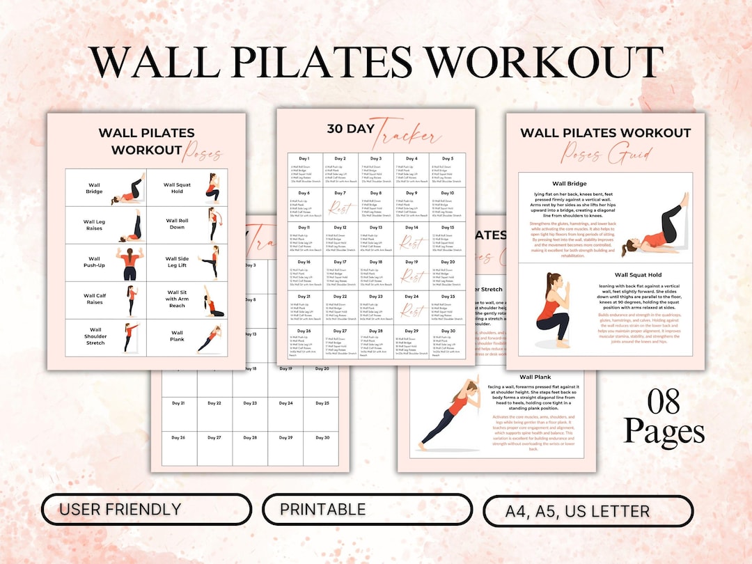 30 Day Wall Pilates Workout Challenge | Core Strength & Flat Stomach ...