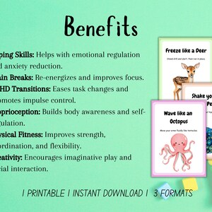 Action-packed flashcards for kids, featuring animal movements like hopping, crawling, and stomping.