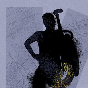 Bicycling Wall Art – Male Cyclist Poster – Teen Boy Bedroom Decor – Abstract Sports Print – Unframed Athlete Artwork – v04