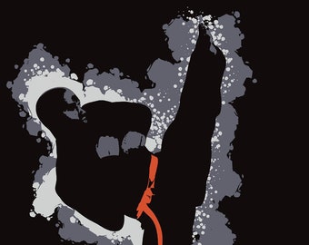 Plakat z motywem karate – męski artysta sztuk walki – dekoracja do pokoju nastolatka – abstrakcyjny wydruk sportowy – nieoprawione dzieło sztuki – v01