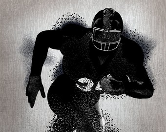 Football Wall Art – Male Athlete Poster – Teen Boy Bedroom Decor – Wide Receiver Action Print – Unframed Sports Artwork  - v08
