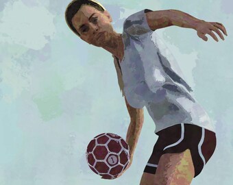 Plakat z piłkarzem – Abstrakcyjny plakat sportowy – Dekoracja do pokoju nastolatki – Dynamiczny wydruk z atletką – Bez ramki – v10