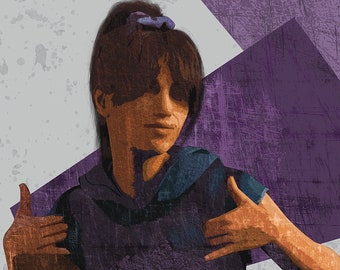 Plakat na ścianę z deskorolką – Abstrakcyjny plakat sportowy – Dekoracja do pokoju nastolatki – Dynamiczna grafika z atletką – Bez ramki – v05