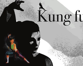 Kung Fu Wall Art – Female Martial Arts Poster – Teen Girl Bedroom Decor – Abstract Sports Print – Unframed Dynamic Artwork – v01