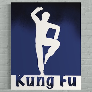 Kung Fu Wandkunst – Männliches Kampfkunst Poster – Teenager Jungen Schlafzimmer Dekor – Abstrakter Aktionsdruck – Ungerahmtes Krieger-Kunstwerk – v05