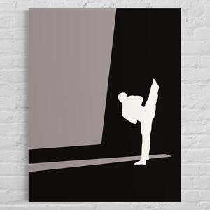 Karate Wall Art – Male Martial Artist Poster – Teen Boy Bedroom Decor – Abstract Sports Print – Unframed Action Artwork – v06