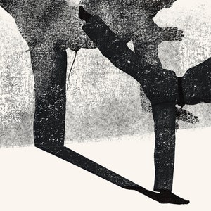 Karate Wall Art – Male Martial Artist Poster – Teen Boy Bedroom Decor – Abstract Sports Print – Unframed Action Artwork – v14