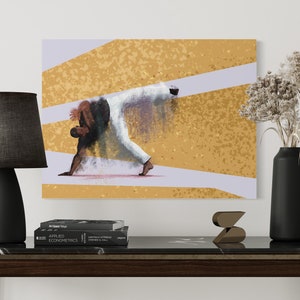 Karate Wall Art – Male Martial Artist Poster – Teen Boy Bedroom Decor – Abstract Sports Print – Unframed Action Artwork – v09