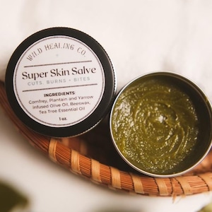 Super Skin Salve | Skin Healing Salve | Herbal First Aid | Cuts, Burns, Bites + Stings