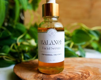 Suero facial Balance / Aceite de tulsi y tamanu / Cuidado de la piel a base de hierbas totalmente naturales