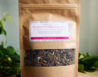 Raspberry Hibiscus Tea | Organic Loose Leaf Blend | Caffeine-Free