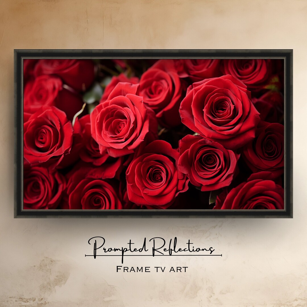 Valentine's Day TV Art Romantic Red Roses Living Room Valentines Decor