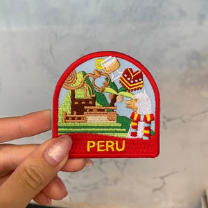 Peru Travel Embroidery Patch - Iron On, Sew On, South America Patch