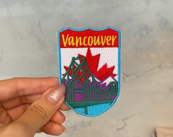 Vancouver British Columbia Canada Travel Embroidery Patch - Iron On, Sew On, BC Patch, Patch for Traveller