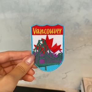 Vancouver British Columbia Canada Travel Embroidery Patch - Iron On, Sew On, BC Patch, Patch for Traveller