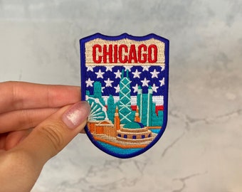 Toppa ricamata "Chicago USA Travel" - Stirabile, Cucibile, Stati Uniti
