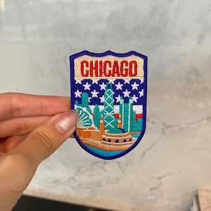 Chicago USA Travel Embroidery Patch - Aufnäher zum Aufbügeln, Aufnähen, USA