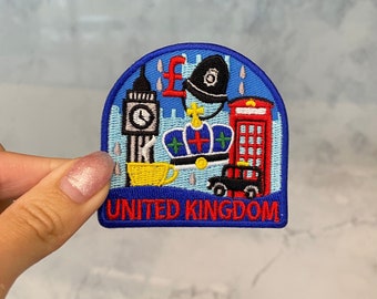 Vereinigtes Königreich Reisestickerei Patch - Aufbügeln, Aufnähen, England Patch, London Patch, UK Patch