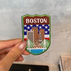 Boston USA Travel Embroidery Patch - Aufnäher zum Aufbügeln, USA