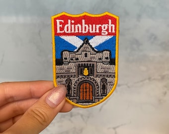 Parche de viaje bordado de Edimburgo de 7,6 cm - Termoadhesivo Europa Reino Unido Escocia