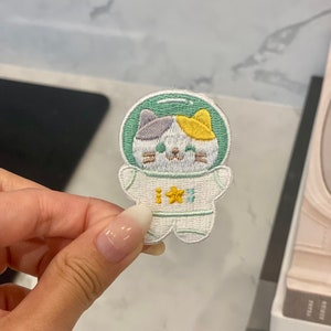 Space Cat Astronaut Embroidery Patch - Aufnäher zum Aufbügeln