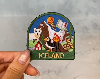 Iceland Travel Embroidery Patch - Iron On, Sew On, Reykjavik