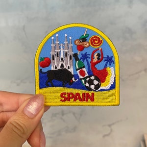 Spain Travel Embroidery Patch - Iron On, Sew On, Barcelona, Mallorca, Valencia, Madrid, Europe Patch, Gift for Traveller