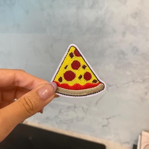 Pizza Aufnäher zum Aufbügeln, Annähen, Essen Patch, Kawaii Patch