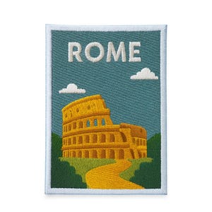 Patch bordado de Roma de 7,6 cm (3") - Aplique termocolante - Lembrança da Itália, Europa, Cidade e País