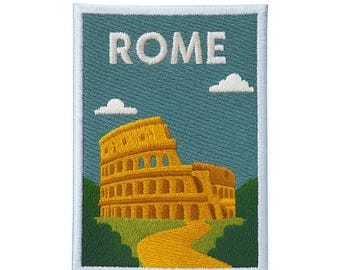 Écusson de voyage 3" avec broderie Rome - Repasser à repasser Europe Italie Souvenir Ville Pays