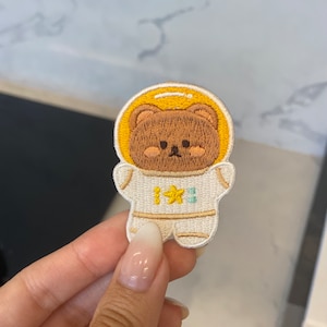 Toppa ricamata con orso astronauta spazio - stirabile