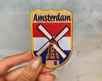 Amsterdam Netherland Travel Embroidery Patch - Iron On, Sew On