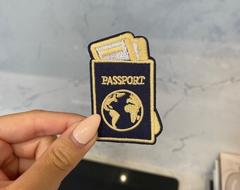 Passport Embroidery Patch - Iron On, Sew On | Gift for Travellers, Travel Junkie