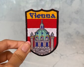 Naszywka z haftem Wiedeń Austria Travel – do prasowania i przyszycia