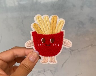 Borduurpatch patat - opstrijkbare, naai, voedselpatch, kawaii-patches, aardappelchipspatch