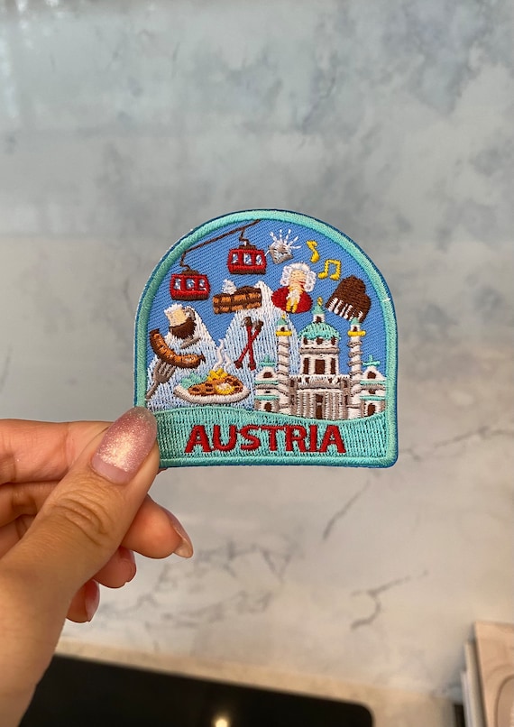Austria Travel Embroidery Patch - Iron On, Sew On, Europe Patch, Gift for Traveller