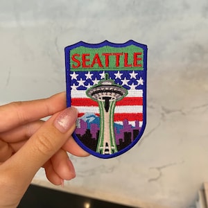 Seattle USA Travel Embroidery Patch - Iron On, Sew On, United States Patch, Washington Patch