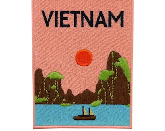 Vietnam Stickerei 3 "Reise-Aufnäher - Aufbügeln Asien Südostasien SEA Stadt Land Souvenir