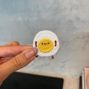 Egg Embroidery Patch - Iron On, Sew On, Food Patch, Kawaii Patches, Breakfast Patch