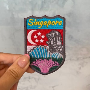 Singapore Travel Patch - Iron On, Sew On, Asia Patch, Gift for Traveller, Major City Patch